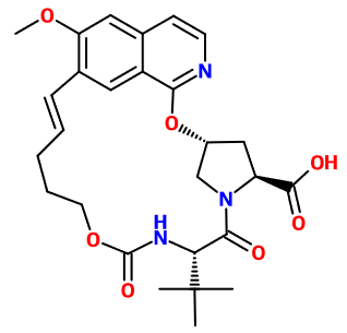 (image for) MC080126 (3R,5S,8S,15E)-8-tert-Butyl-18-methoxy-7,10-dioxo-2,11-dioxa-6,9,23-triazatetracyclo[15.6.2.1^{3,6}.0^{20,24}]hexacosa-1(23),15,17,19,21,24-hexaene-5-carboxylic acid